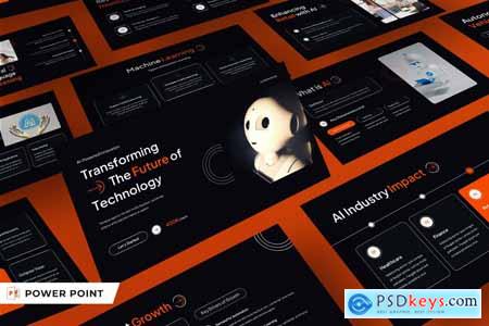 Black orange modern UI UX Technology 010