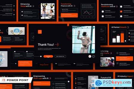 Black orange modern UI UX Technology 010