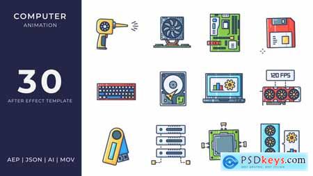 Computer Animated Icons After Effects 54946052