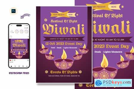 Deities Diwali Day Flyer Template