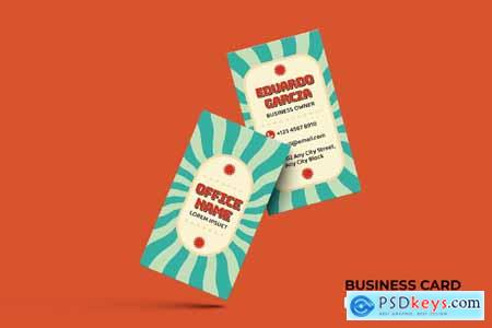 Retro Business Card Portrait Template 6EJGWJZ