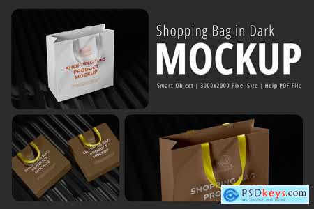 Shopping Bag in Dark Mockup