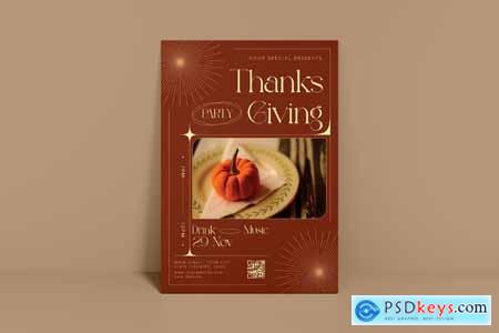 Thanksgiving Party Flyer U7H4CPX