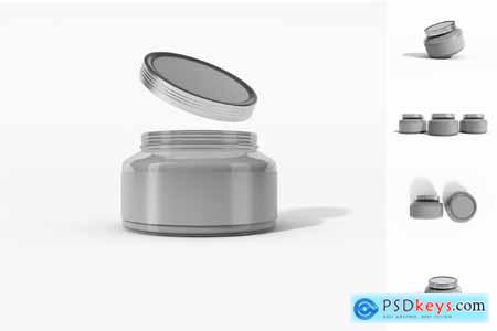 Transparent Glass Cosmetic Cream Mockup