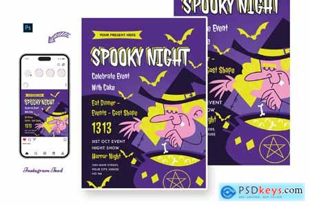 Orang Halloween Day Flyer Template