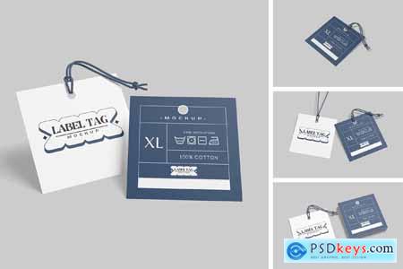 Square Label Tag Mockup