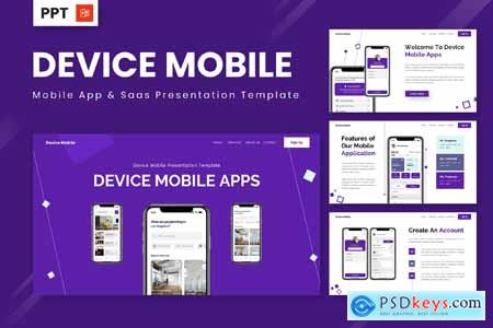 Device Mobile - Mobile App & Saas Powerpoint Templ