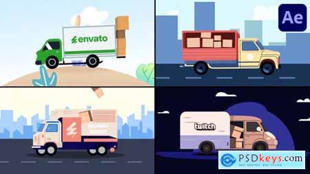 Delivery Service Truck Explainer for After Effects 55129941