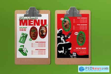 Red Grunge Christmas Food Menu