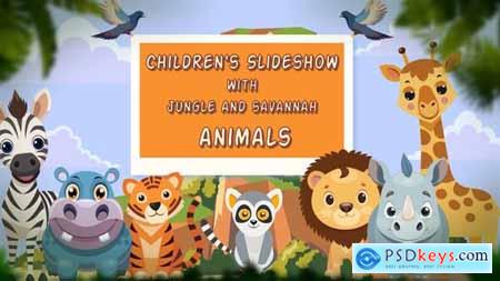 Children's Slideshow with Jungle and Savannah Animals 55167207