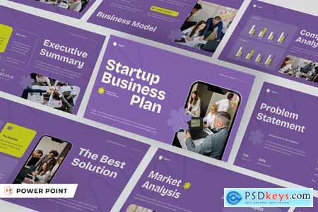 Purple Yellow Modern Startup Business Plan PPT