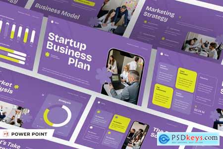 Purple Yellow Modern Startup Business Plan PPT