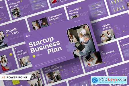 Purple Yellow Modern Startup Business Plan PPT