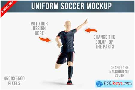 Uniform Soccer Shooting Mockup - Half Side