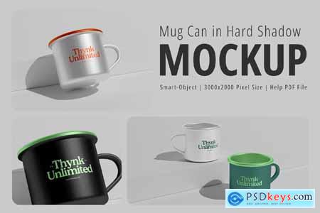 Mug Can in Hard Shadow Mockup