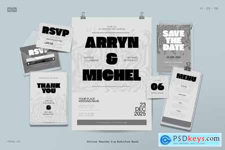 Monochrome Wedding Invitation Pack