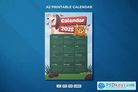 Poster 2025 Calendar Template QJKLBR9