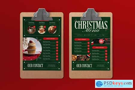 Green Art Deco Christmas Theme Food Menu