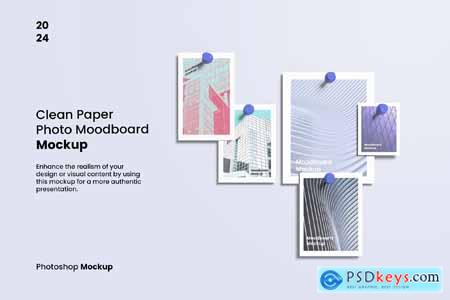 Clean Paper Photo Moodboard Mockup