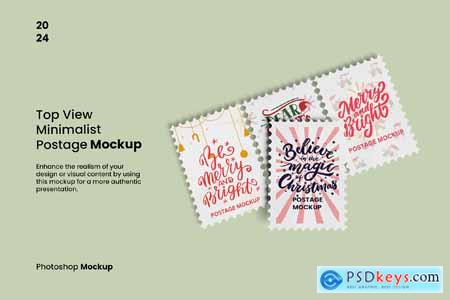 Top View Minimalist Postage Mockup