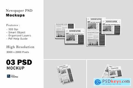 Newspaper PSD Mockups 9BCC8ZF