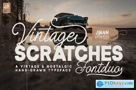 Vintage Scratches Font Duo