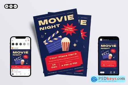 Movie Night Flyer Set