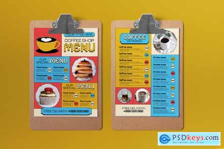 Yellow Red Pixel Coffee Shop Food Menu