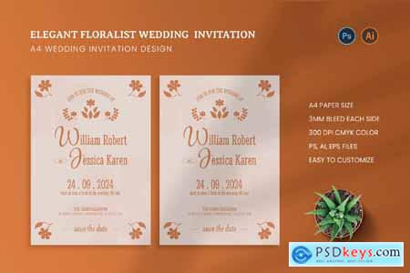 Elegant Floralist Wedding Invitation