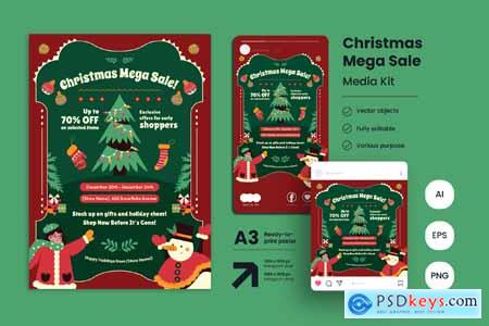 Christmas Mega Sale Poster Template