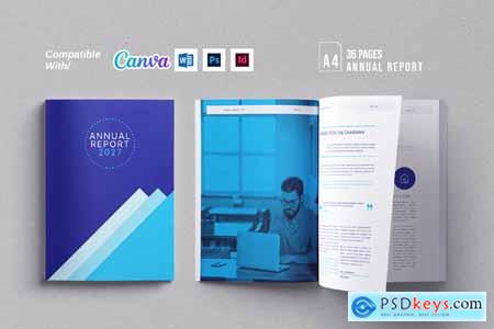 Annual Report Template Canva Docx ID PSD