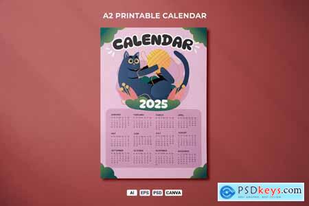 Cat Poster 2025 Calendar Template