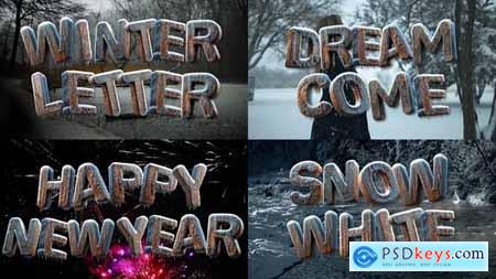 3D Winter Freeze Wood Letters 55351402