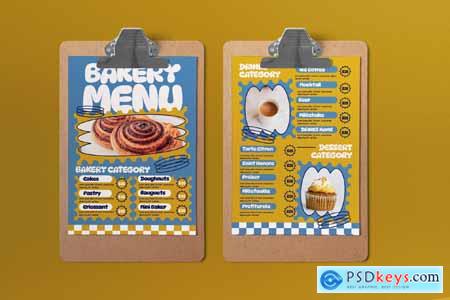 Blue Yellow Retro Bakery Food Menu