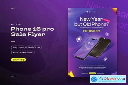 Smartphone 16 Pro Sale Flyer Template