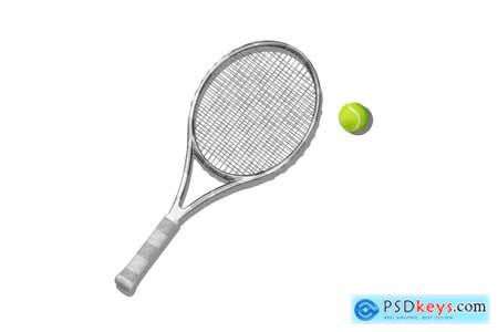 Editable Tennis Racket Mockup