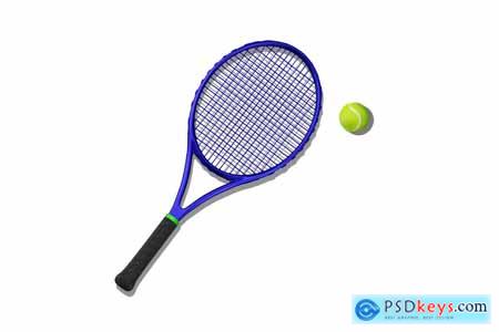 Editable Tennis Racket Mockup