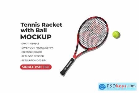 Editable Tennis Racket Mockup