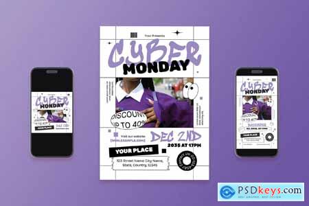 Purple Cyber Monday Flyer