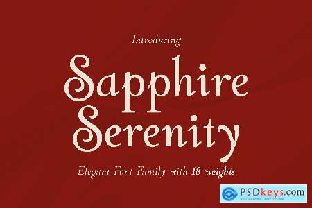 Sapphire Serenity - Elegant Serif (18 Weights)