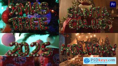 Christmas 3D Fir Tree Typography Letters Pack For Premiere Pro 55335958