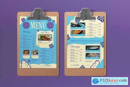 Blue Scrapbooking Winter Food Menu