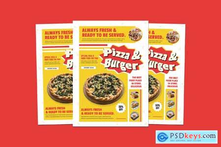 Pizza And Burger Menu Flyer Template