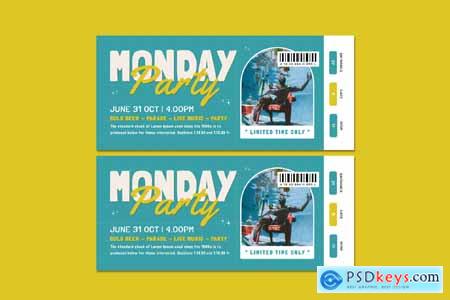 Monday Party Ticket Template