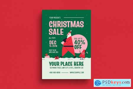 Modern Retro Christmas Sale Flyer