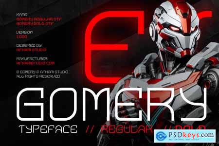 Gomery - Modern Futuristic Display Font