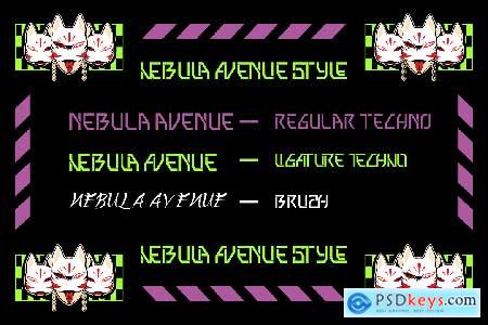 Nebula Avenue - Duo Techno Brush Font