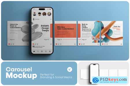 Instagram Carousel Branding Mockup GH9UY8U