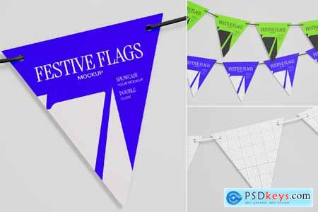 Bunting Flag Mockup