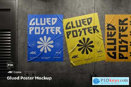 Glued Poster Mockup